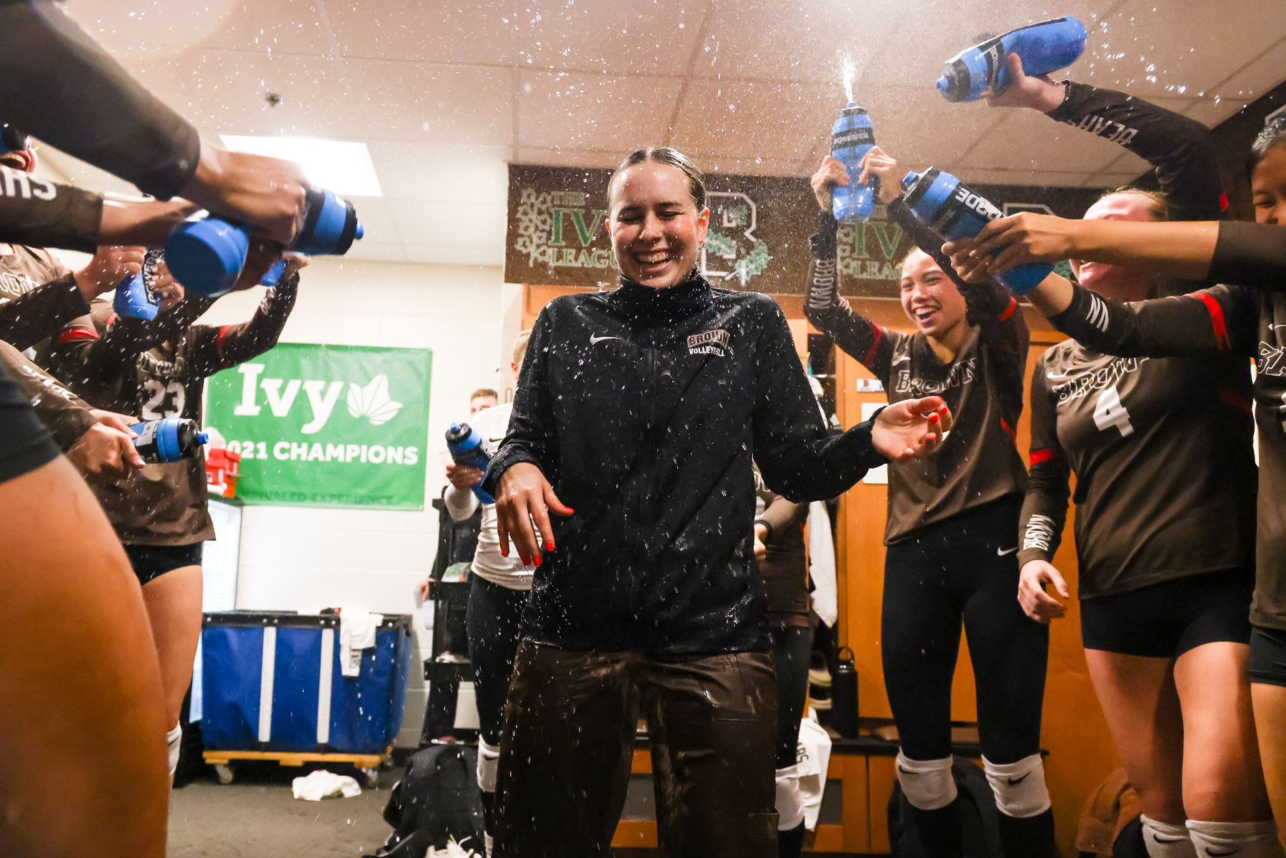 Celebration after volleyball win 