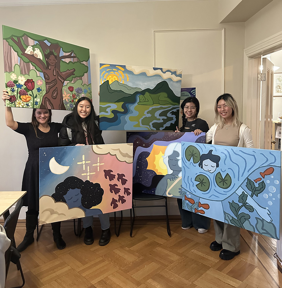 Brown students drop off murals