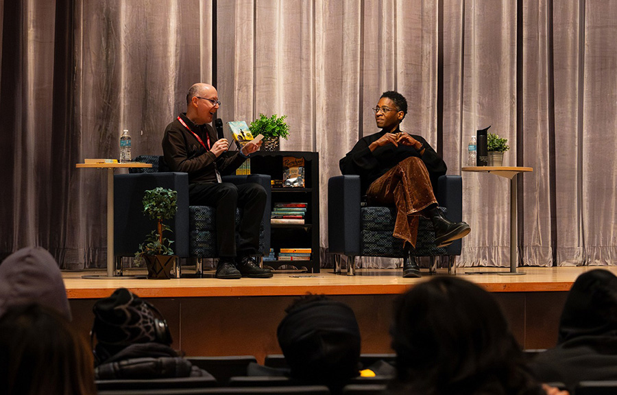 Author speaks in high school auditorium to 300 PPSD students