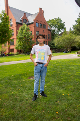 phatee yang models a pickleball shirt