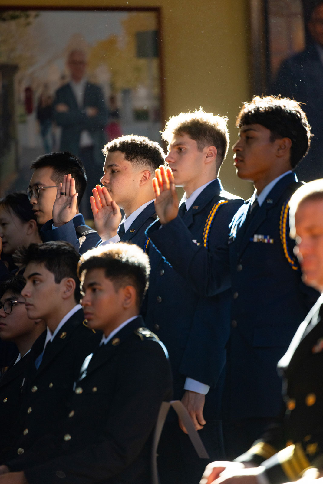 ROTC cadets solemnly take their oaths