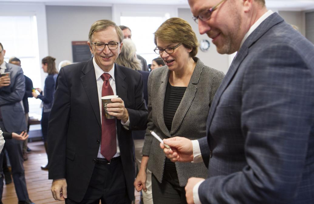 Anthony Bryk, President Paxson and Mathew Johnson