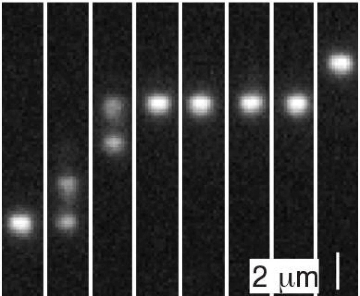 Grid with illuminated dots at different points across eight columns