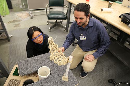 Jonathan Estrada with Lincoln student Jiayu Liu.