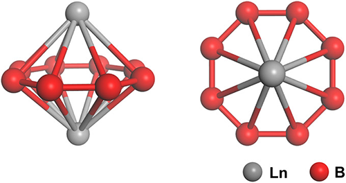 Illustration of boron and lanthanide atoms