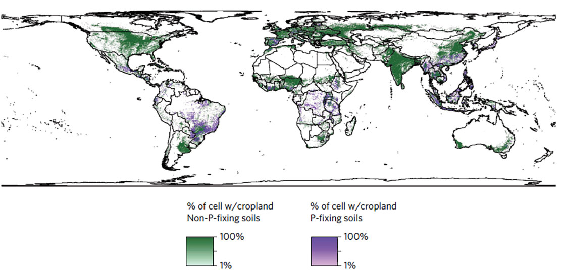 A world map showing where farms are