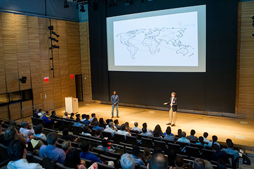 Gregory Carlin and Thomas Abebe on stage