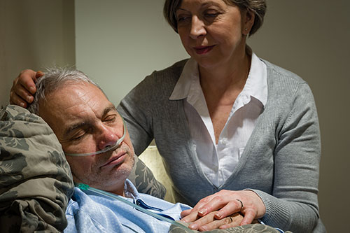 Nurse comforting a patient