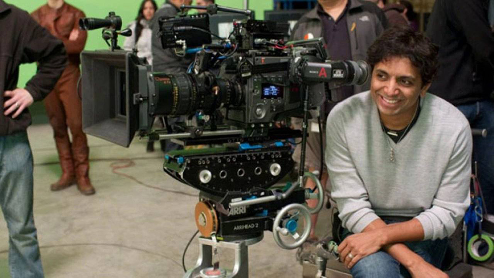 M. Night Shyamalan on set