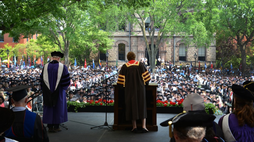 Christina Paxson addressing the University Ceremony