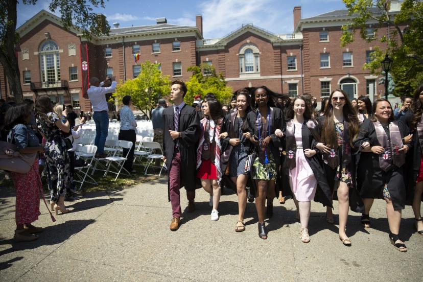 The Class of 2019 processed from the College Green to the First Baptist Church of America for this year's Baccalaureate ceremony. 