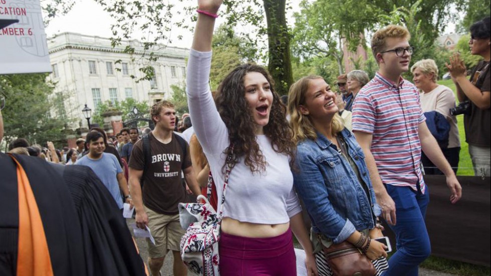 Students cheering