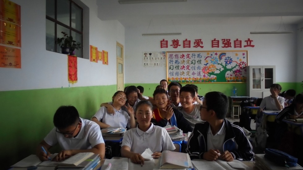 Middle school students in Gensu, China