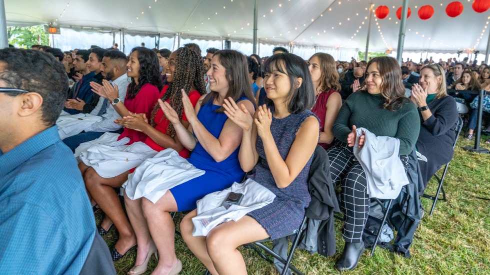 white coat ceremony crowd