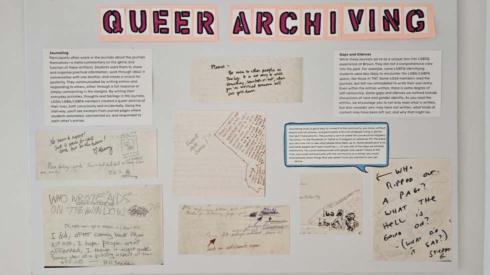 Display poster of queer archival work