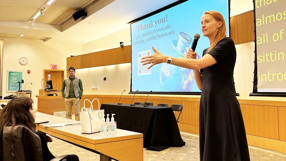 Senior Associate Dean of Biology Education Kate Smith co-presents a faculty research forum