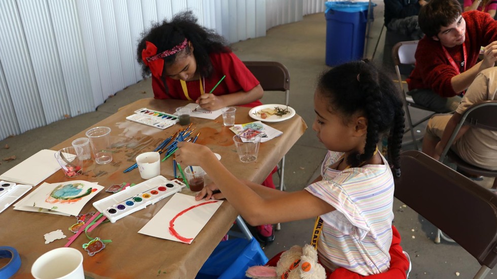 kids make art at celebration event