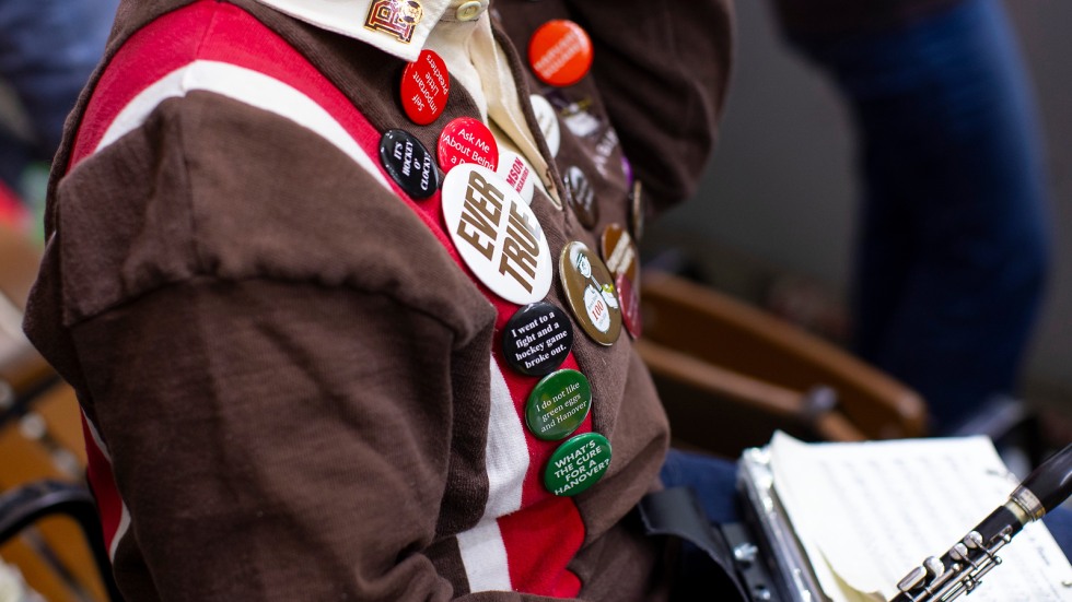 detail shot of Brown buttons