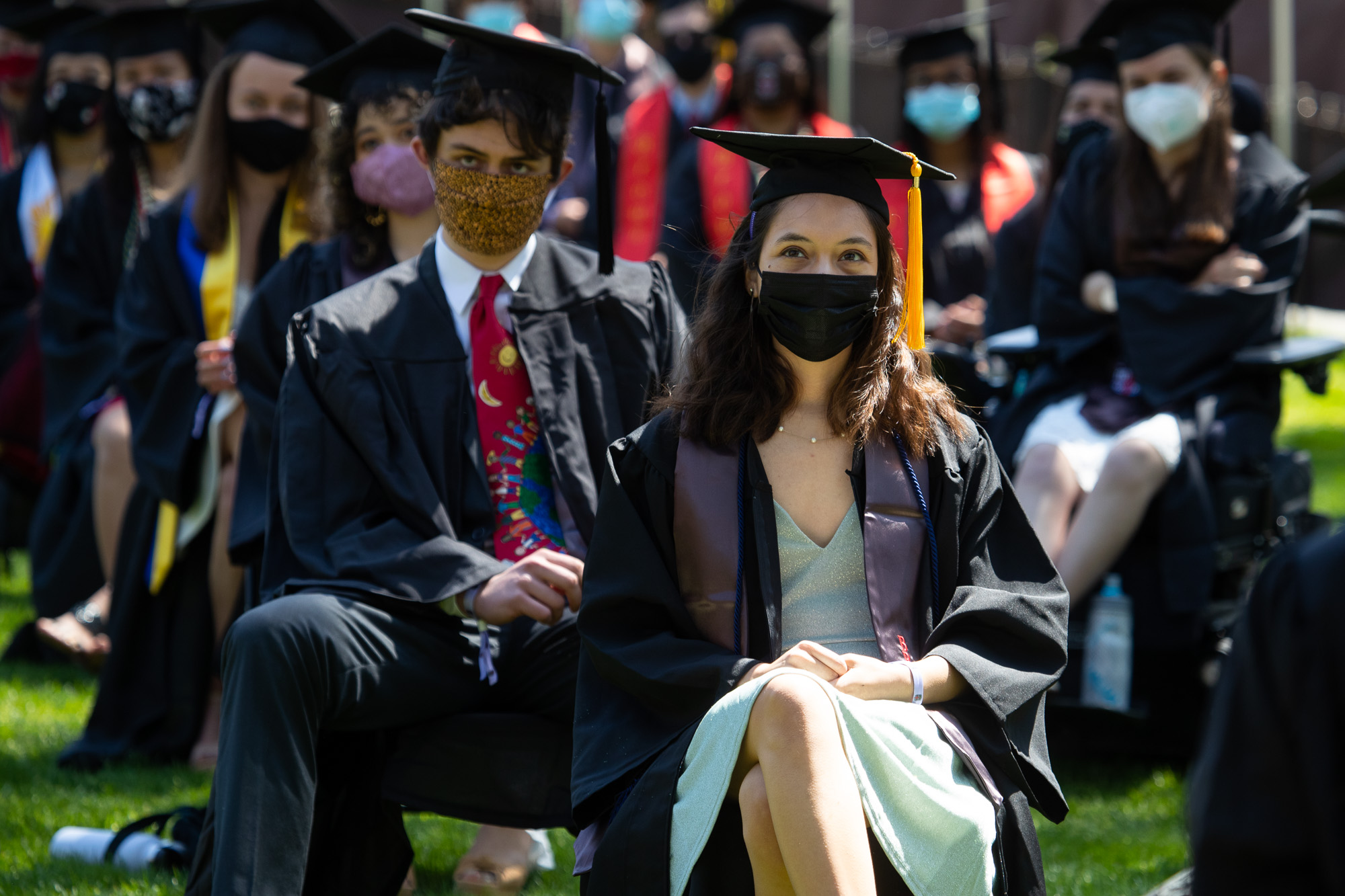 Melissa Lopez enjoys the College ceremony with her classmates